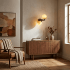 Two Globe Alabaster Wall Sconce by Bling Lighting Studio