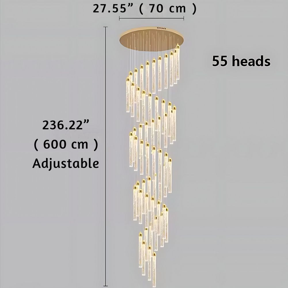 Uly Gold Crystal Chandelier for Staircase & Foyer & High Ceiling for high ceiling staircase and foyer lighting