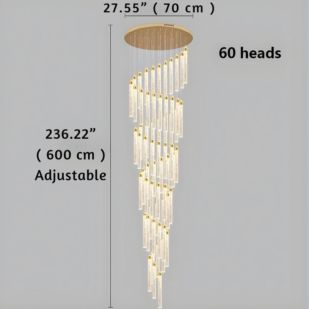 Uly Gold Crystal Chandelier for Staircase & Foyer & High Ceiling for high ceiling staircase and foyer lighting