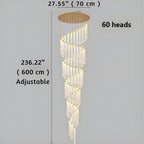 Uly Gold Crystal Chandelier for Staircase & Foyer & High Ceiling for high ceiling staircase and foyer lighting