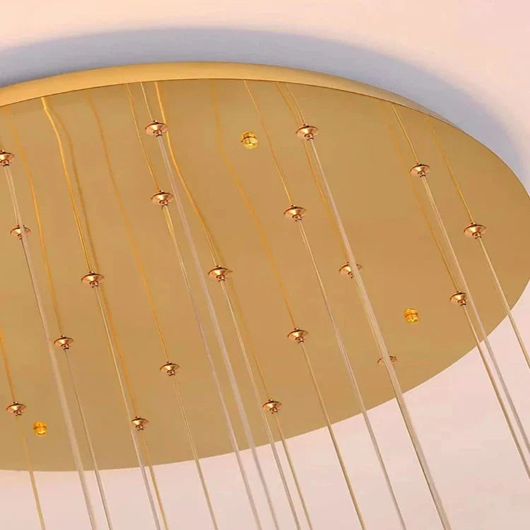 Uly Gold Crystal Chandelier for Staircase & Foyer & High Ceiling for high ceiling staircase and foyer lighting