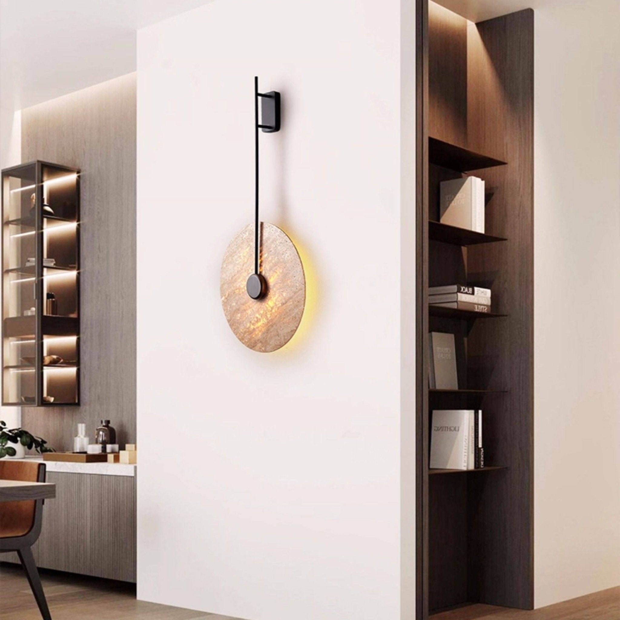 Veil Travertine Wall Lamp by Bling Lighting Studio