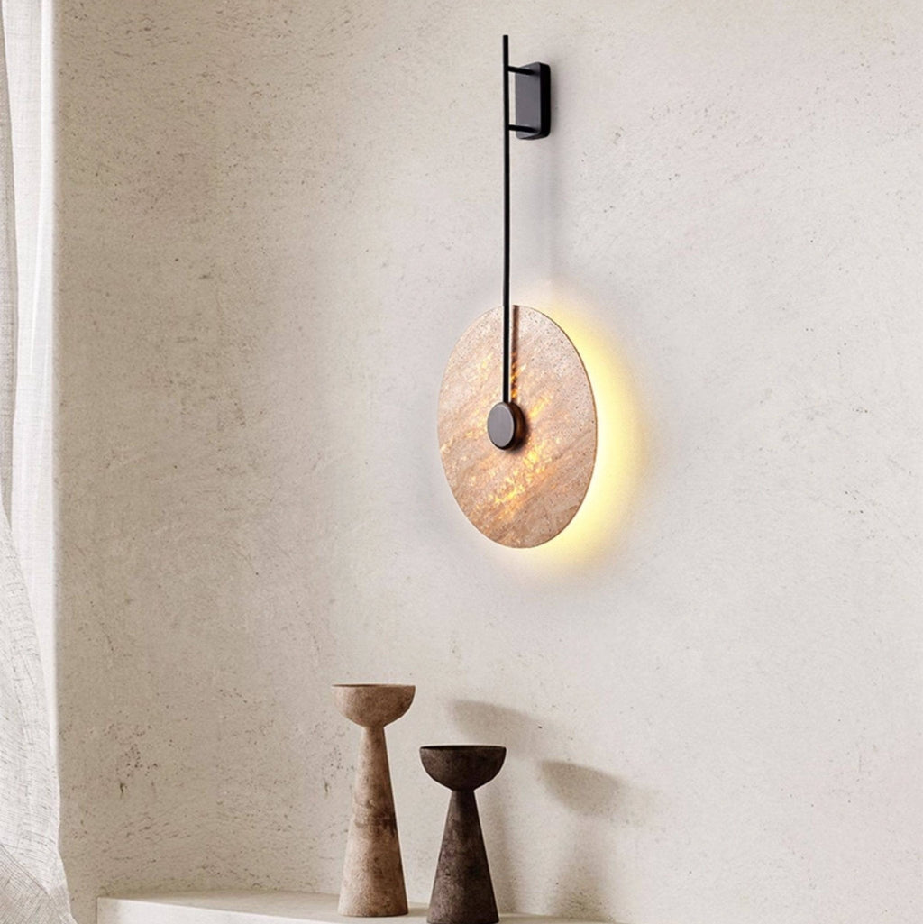 Veil Travertine Wall Lamp by Bling Lighting Studio