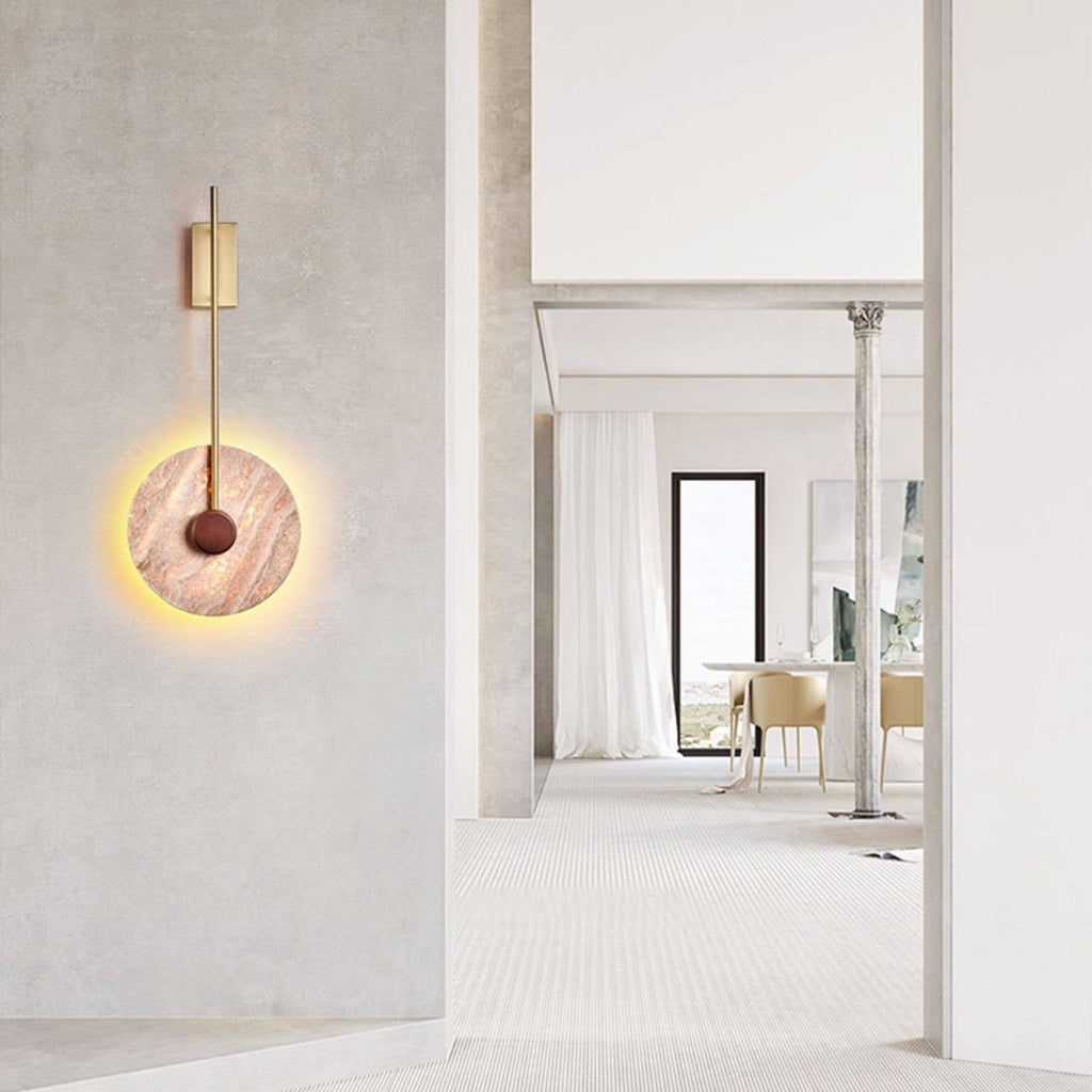 Veil Travertine Wall Lamp by Bling Lighting Studio