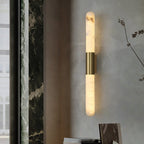 Velin Alabaster Tube Wall Sconce by Bling Lighting Studio