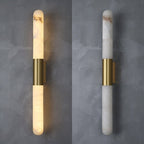 Velin Alabaster Tube Wall Sconce by Bling Lighting Studio