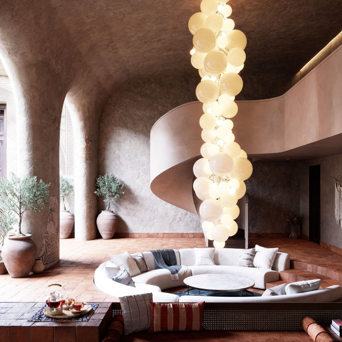 Velymo Grapetta Chandelier chandelier in a tall interior