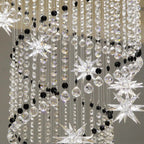 Vena Spiral Raindrop Crystal Chandelier for Staircase for high ceiling staircase and foyer lighting