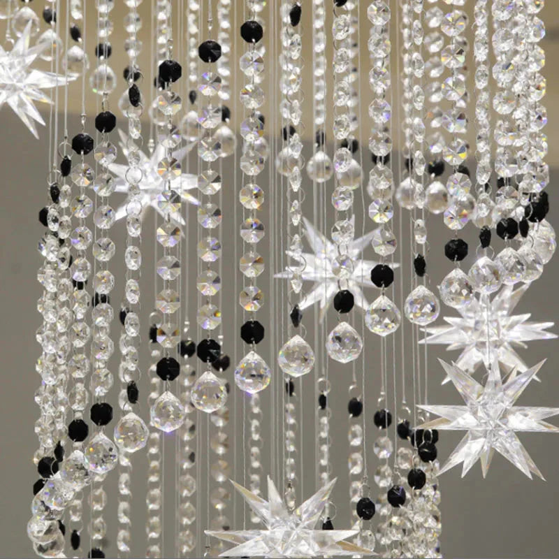 Vena Spiral Raindrop Crystal Chandelier for Staircase for high ceiling staircase and foyer lighting