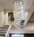 Vena Spiral Raindrop Crystal Chandelier for Staircase for high ceiling staircase and foyer lighting