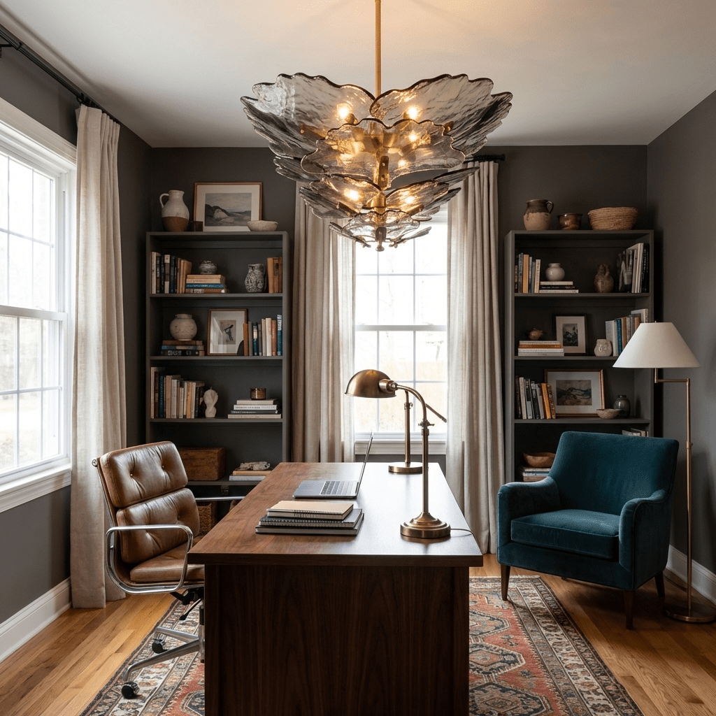 Verdant Petal Murano Glass Chandelier by Bling Lighting Studio