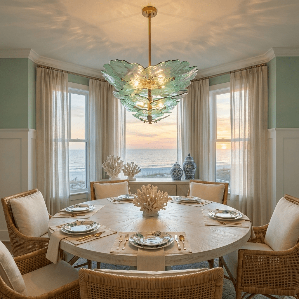 Verdant Petal Murano Glass Chandelier by Bling Lighting Studio