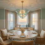 Verdant Petal Murano Glass Chandelier by Bling Lighting Studio