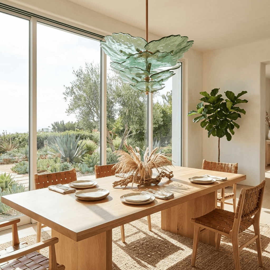 Verdant Petal Murano Glass Chandelier by Bling Lighting Studio