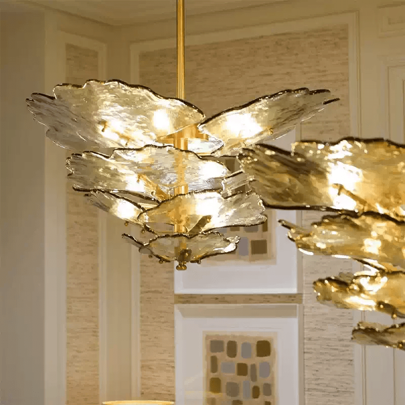 Verdant Petal Murano Glass Chandelier by Bling Lighting Studio