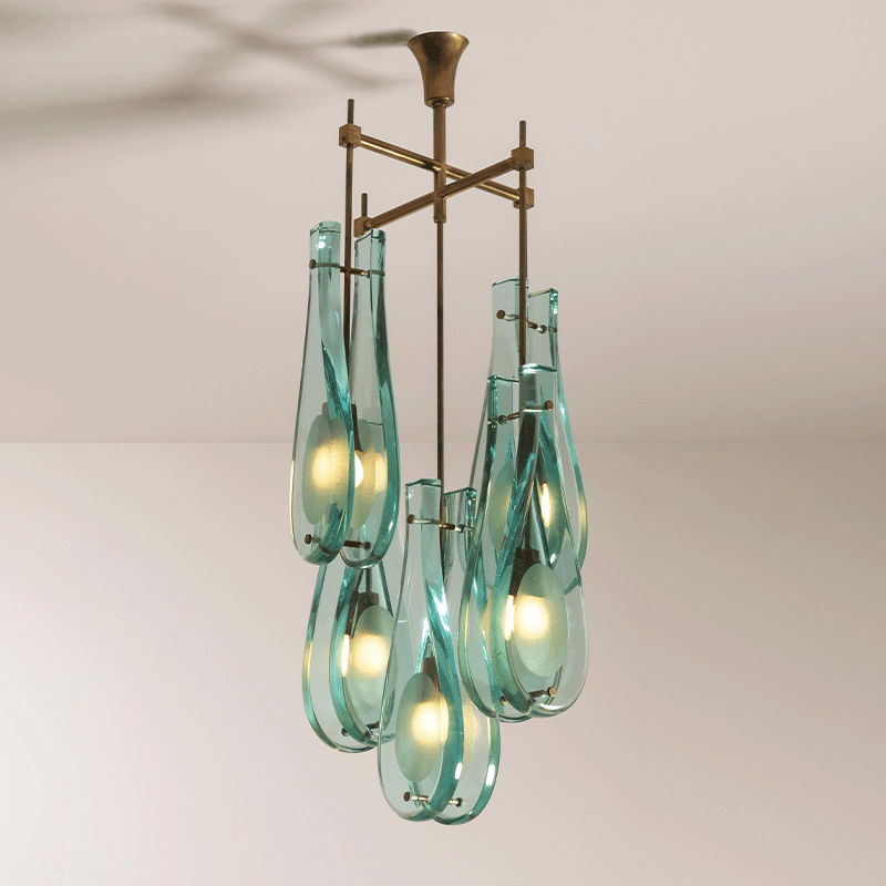 Verdelle Murano Glass Cascade Chandelier by Bling Lighting Studio