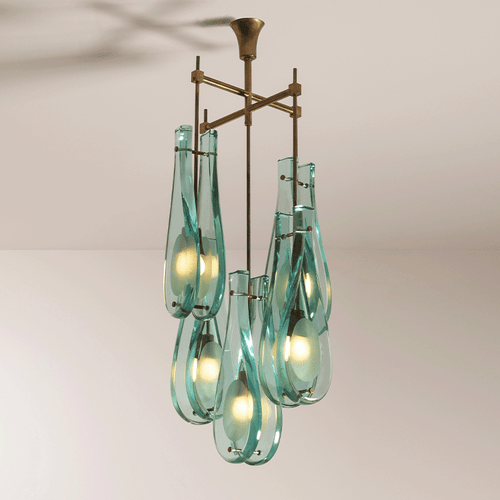 Verdelle Murano Glass Cascade Chandelier by Bling Lighting Studio