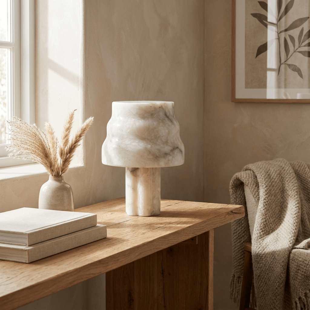 Verona Alabaster Table Lamp by Bling Lighting Studio
