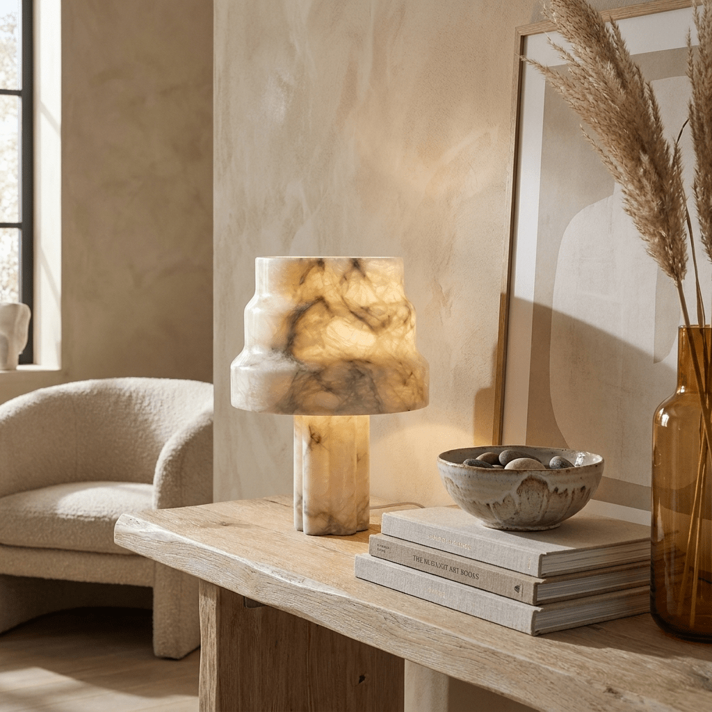 Verona Alabaster Table Lamp by Bling Lighting Studio