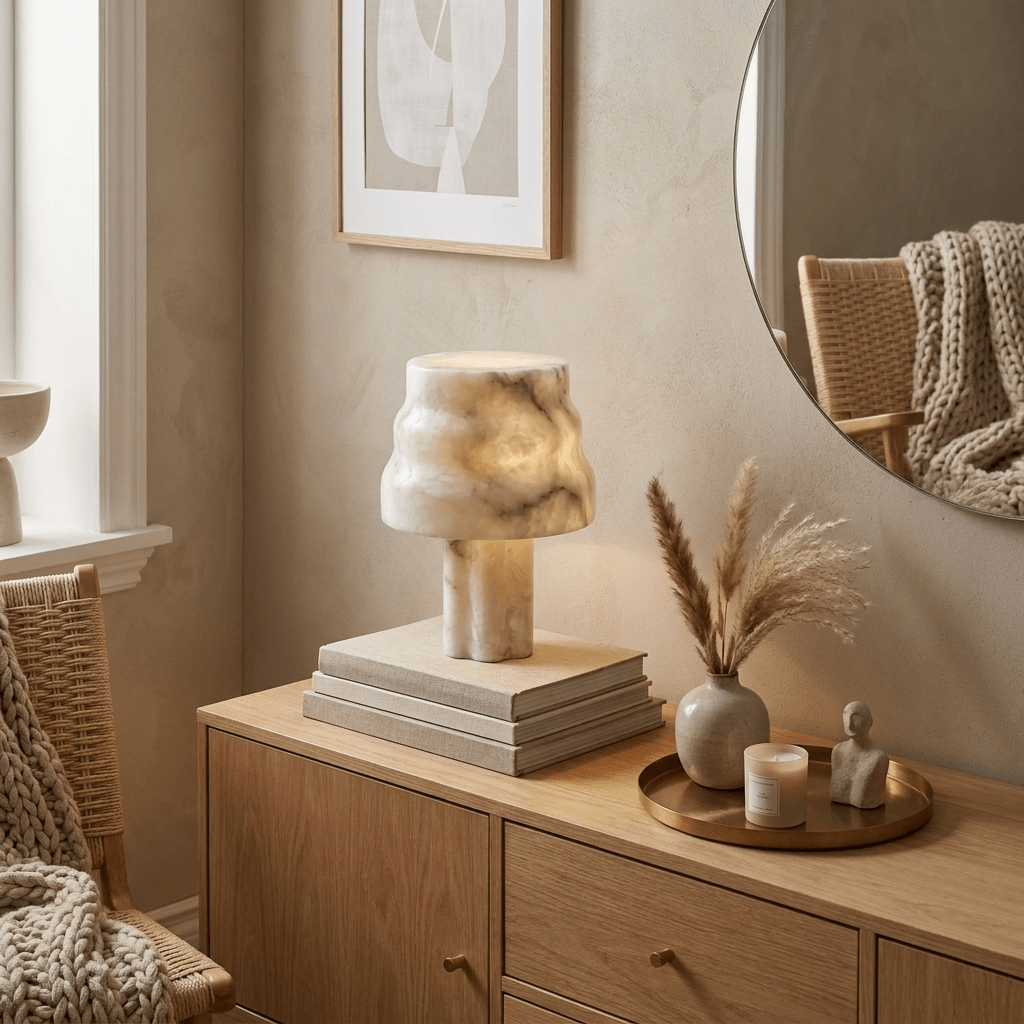 Verona Alabaster Table Lamp by Bling Lighting Studio