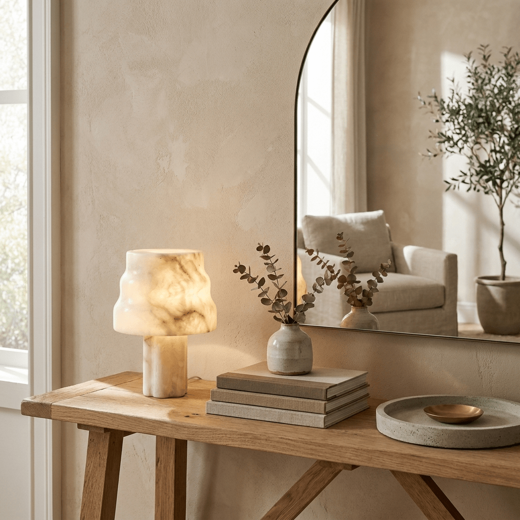 Verona Alabaster Table Lamp by Bling Lighting Studio