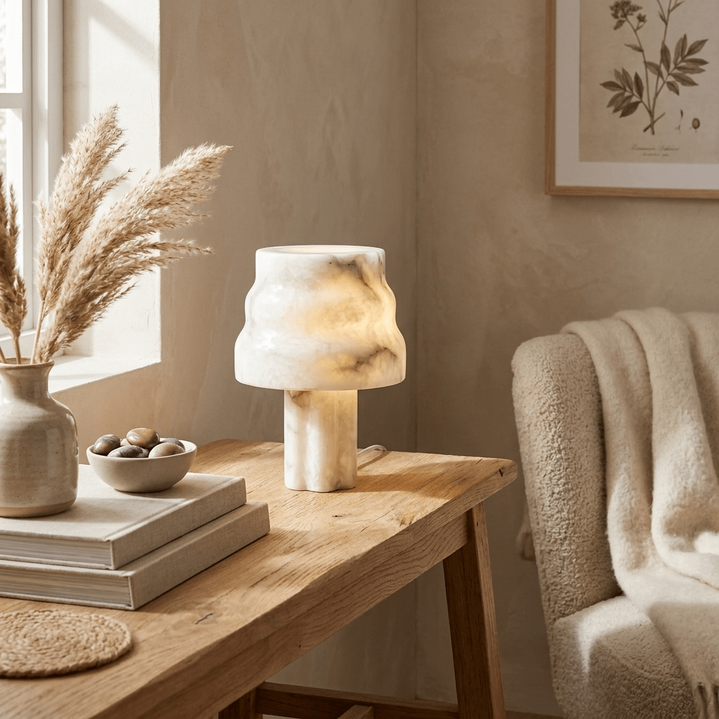 Verona Alabaster Table Lamp by Bling Lighting Studio