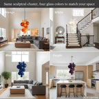 Vexo Modern Large Glass Bubble Chandelier for high ceiling staircase and foyer lighting