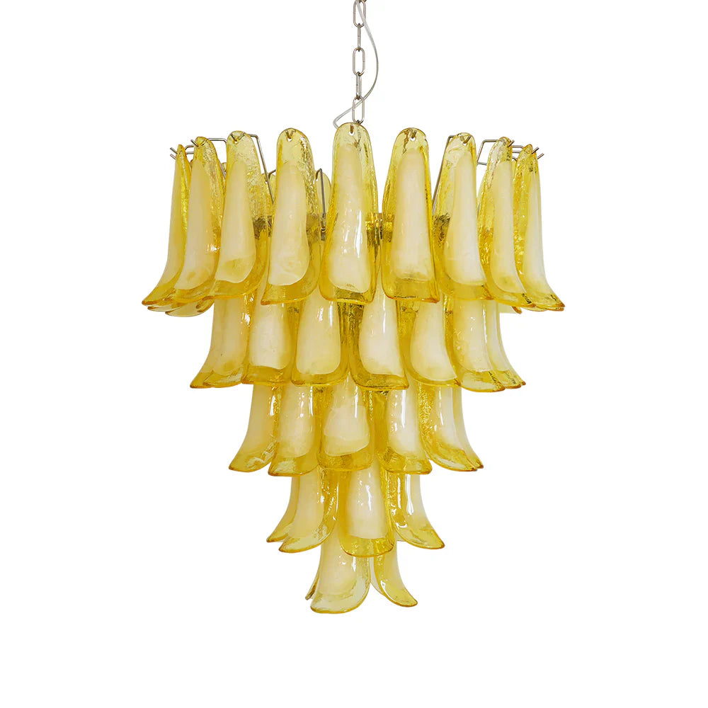 Vintage Caramel Murano Glass Petals Chandelier by Bling Lighting Studio