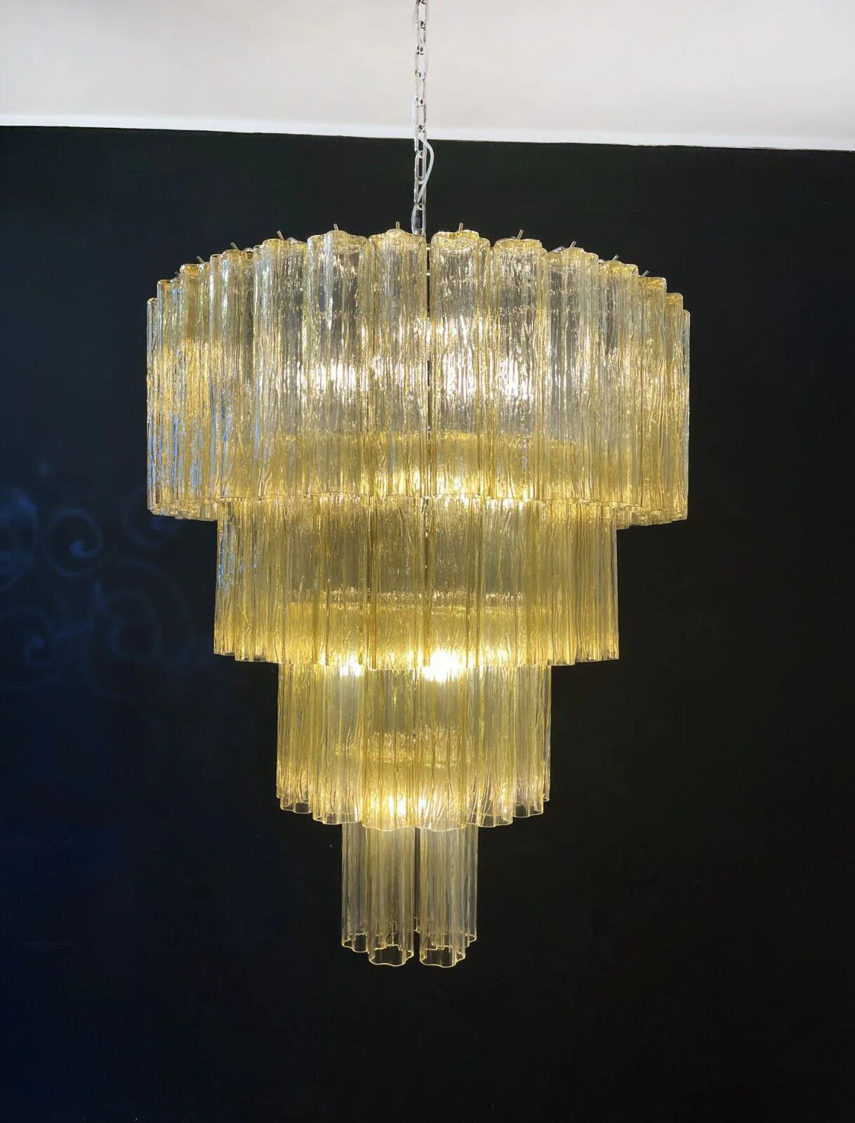 Vintage Murano Amber Glass Chandelier product image