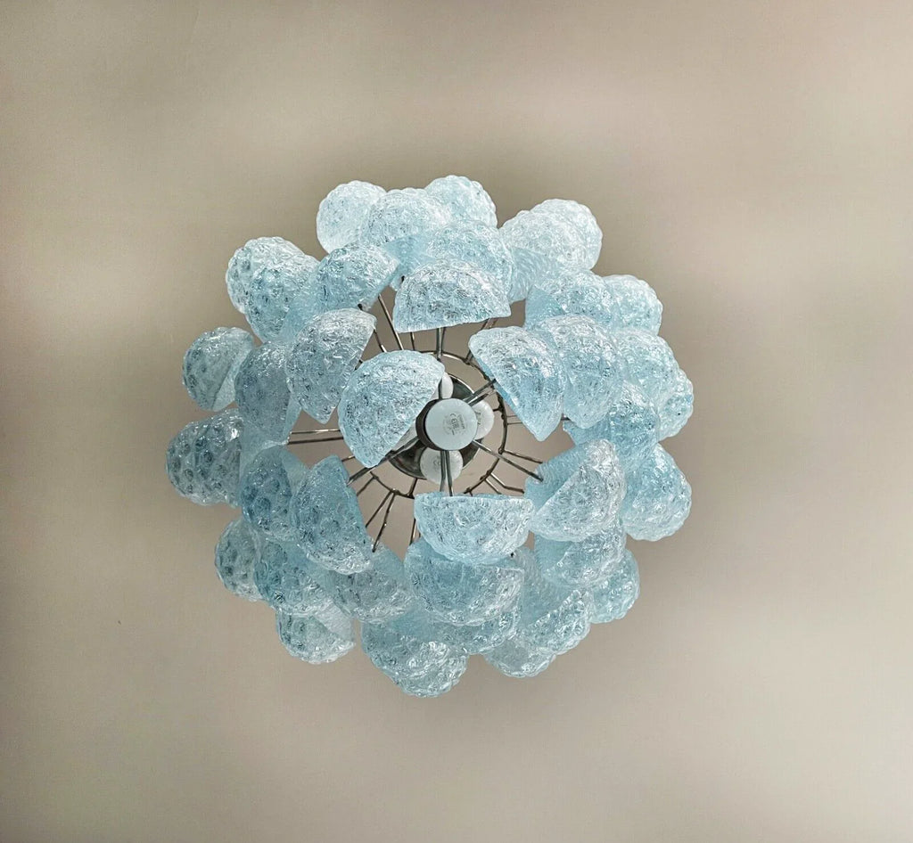 Vintage Murano Blue Glass Petals Chandelier product image