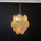 Vintage Murano Gold Glass Disks Chandelier product image