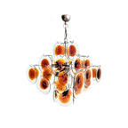 Vintage Murano Orange Brown Transparent Disc Chandelier product image
