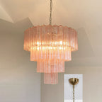 Pink Murano Star Shaped Glass Tube Chandelier product image