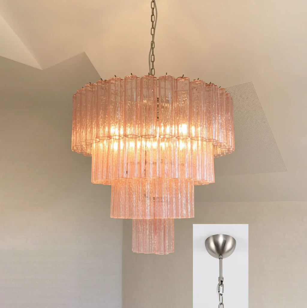 Pink Murano Star Shaped Glass Tube Chandelier product image