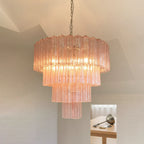 Pink Murano Star Shaped Glass Tube Chandelier product image