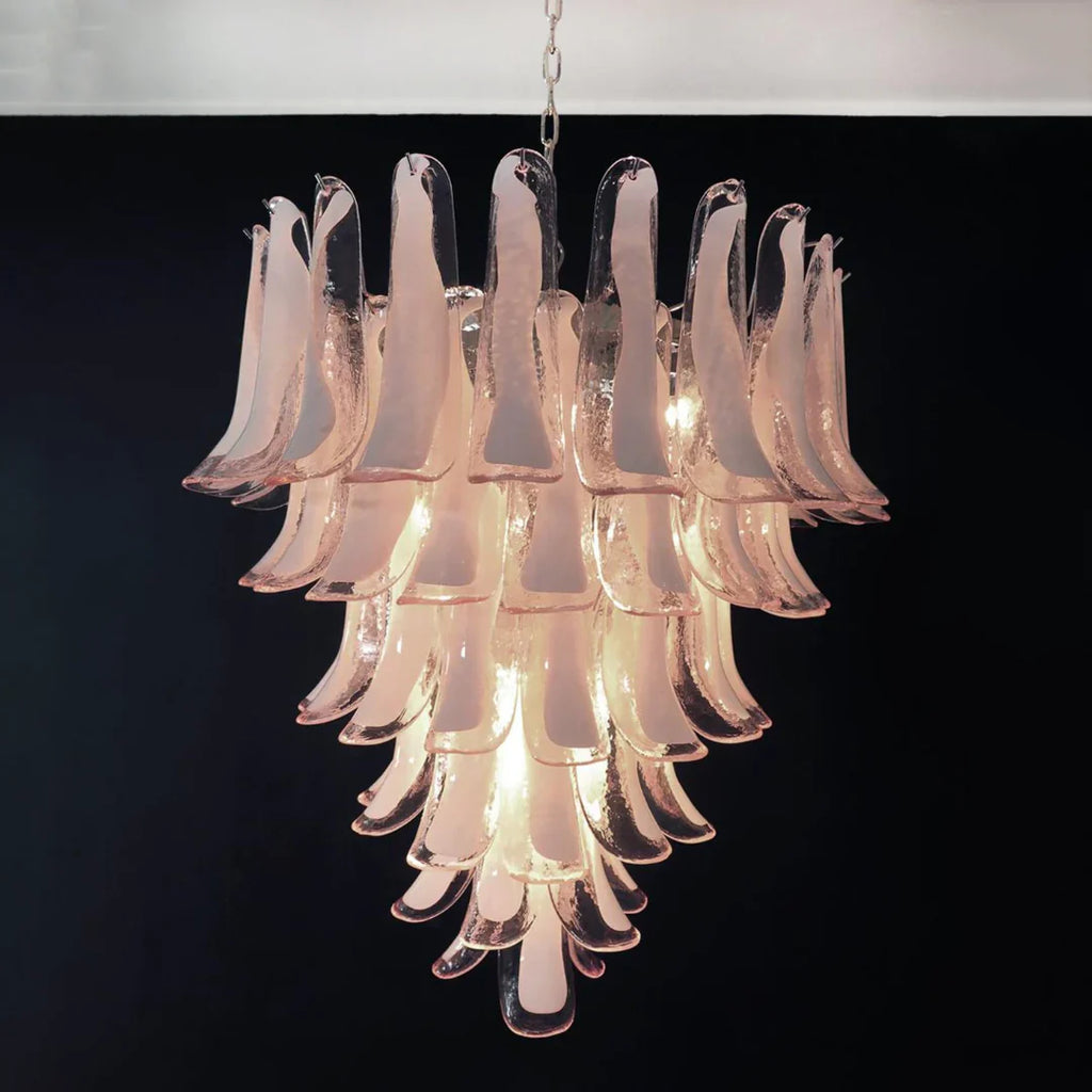 Vintage Murano Pink Glass Petals Chandelier product image