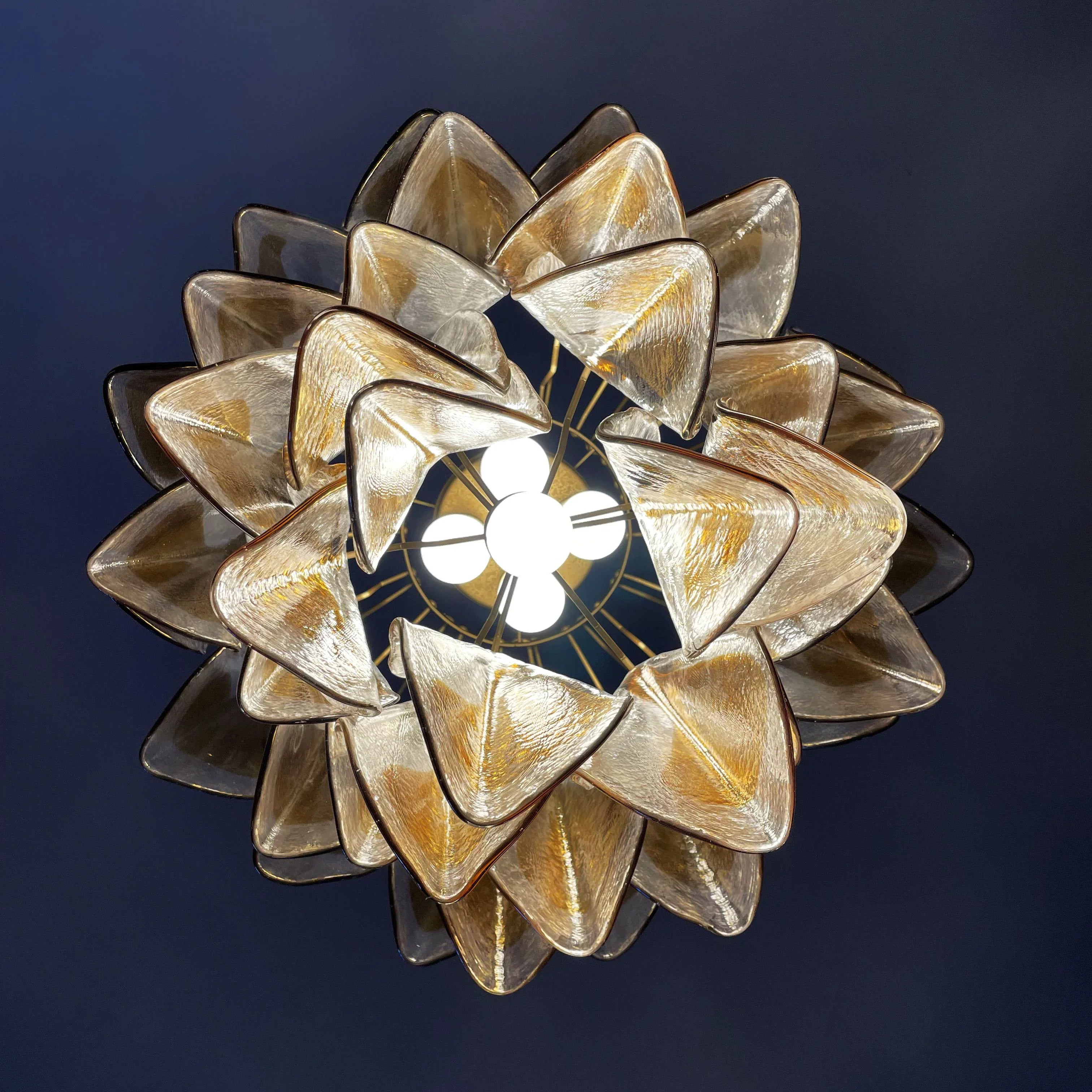 Vintage Murano Swallows Amber Glass Chandelier product image