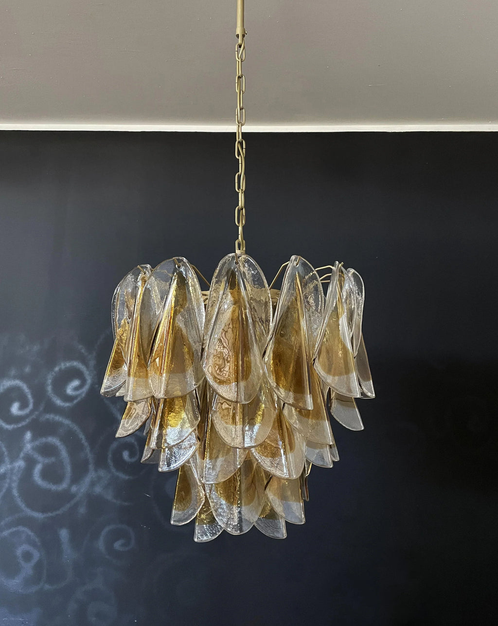 Vintage Murano Swallows Amber Glass Chandelier product image