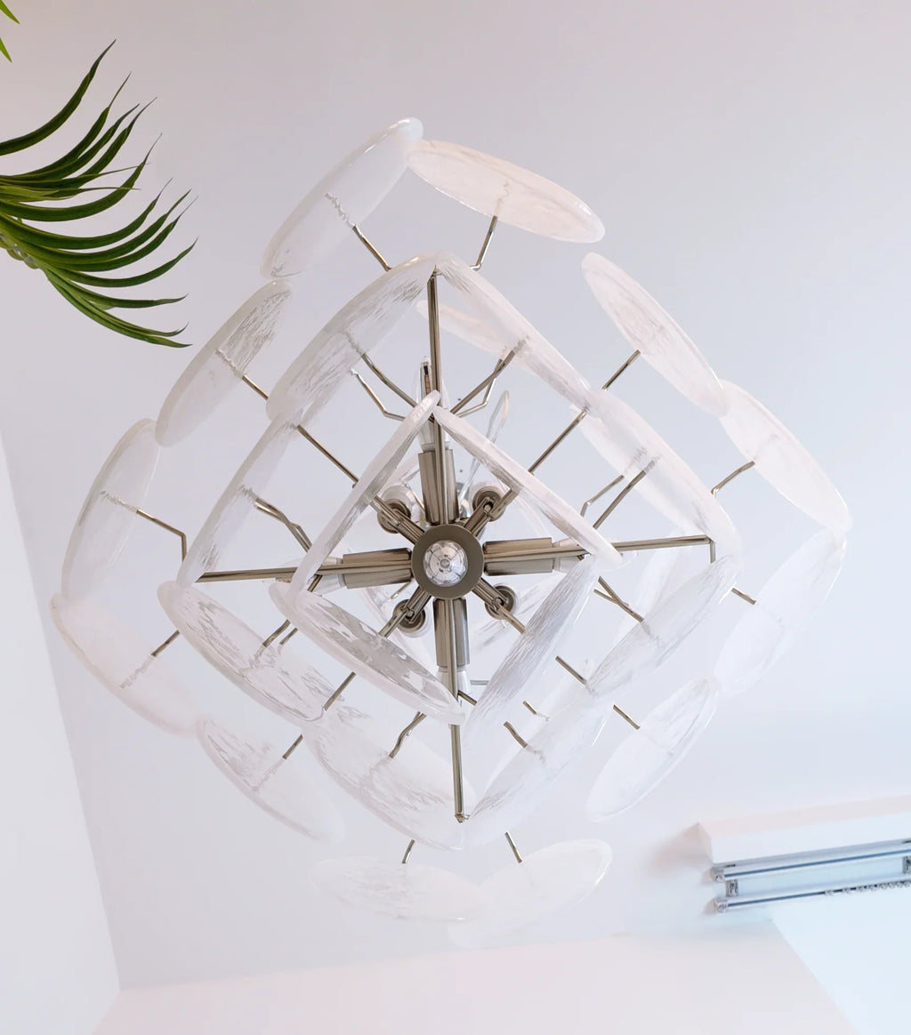 Vintage Murano White Disks Chandelier product image