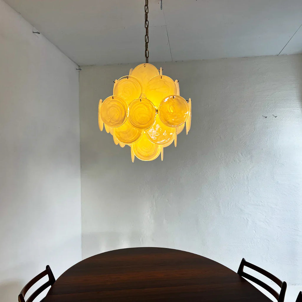 Vintage Murano White Disks Chandelier product image