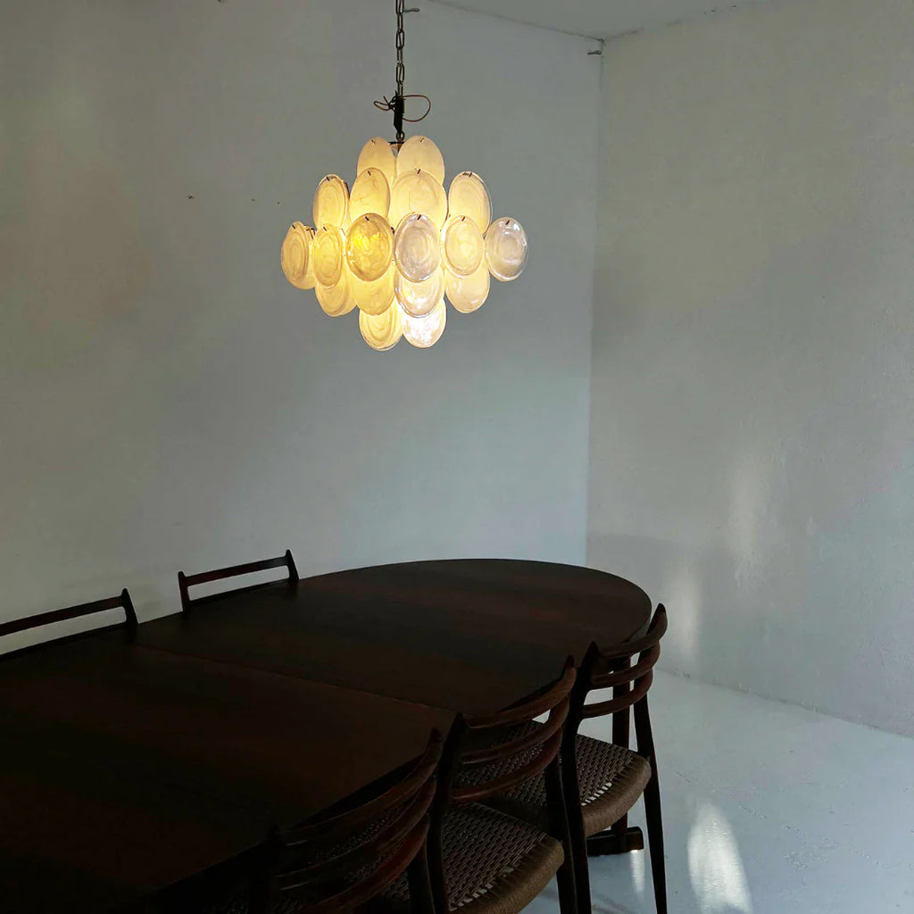 Vintage Murano White Disks Chandelier product image