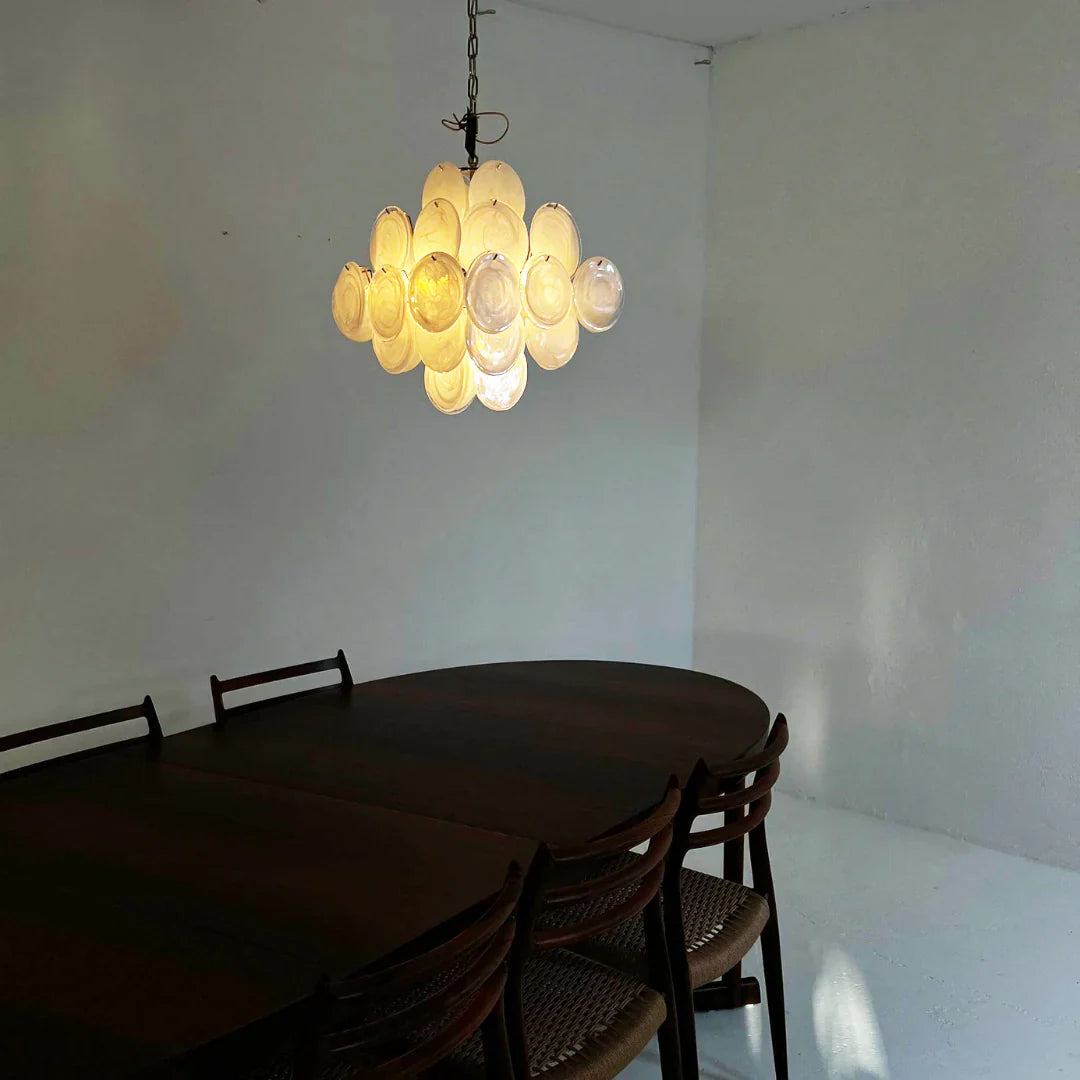 Vintage Murano White Disks Chandelier product image