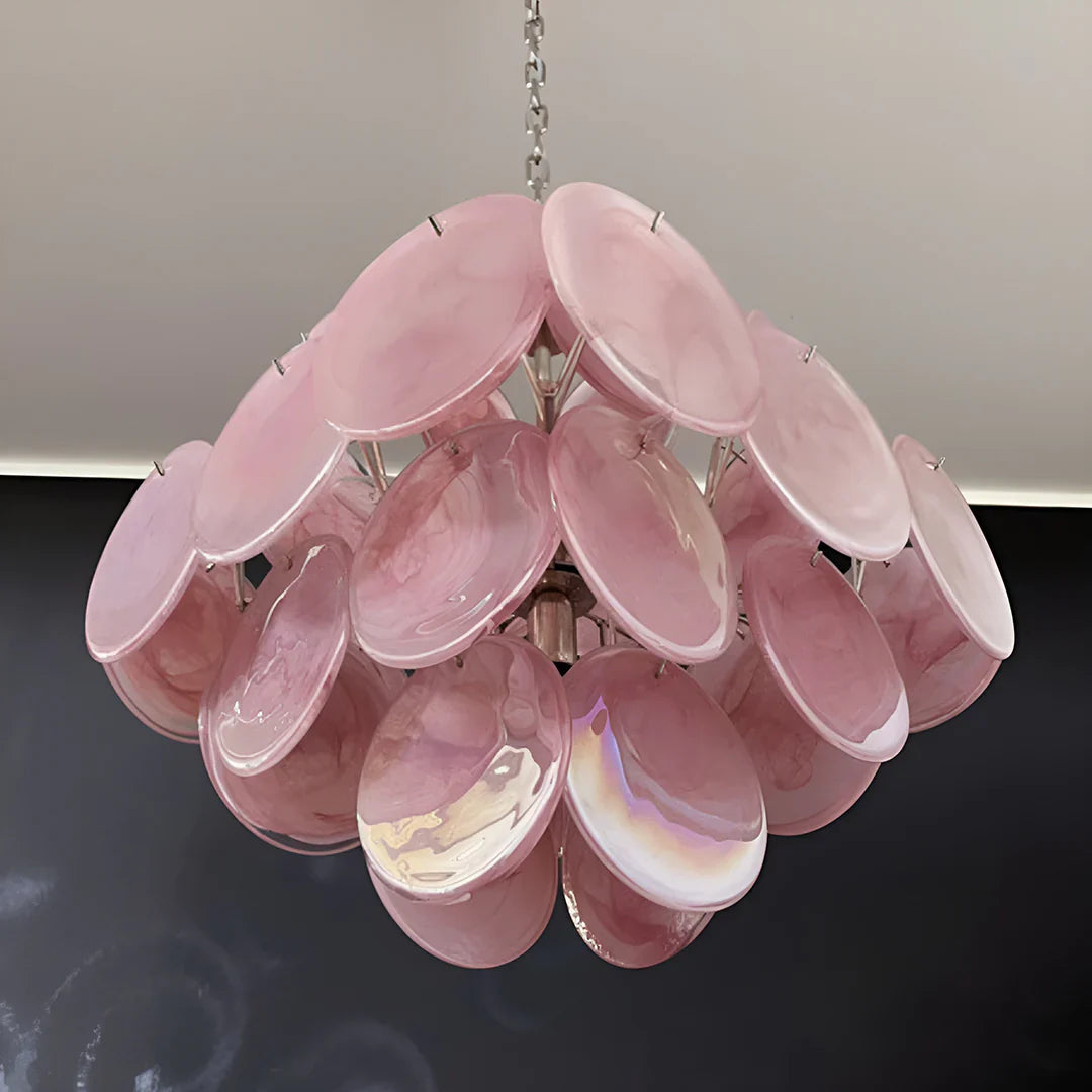 Vintage Murano Pink Disks Chandelier product image