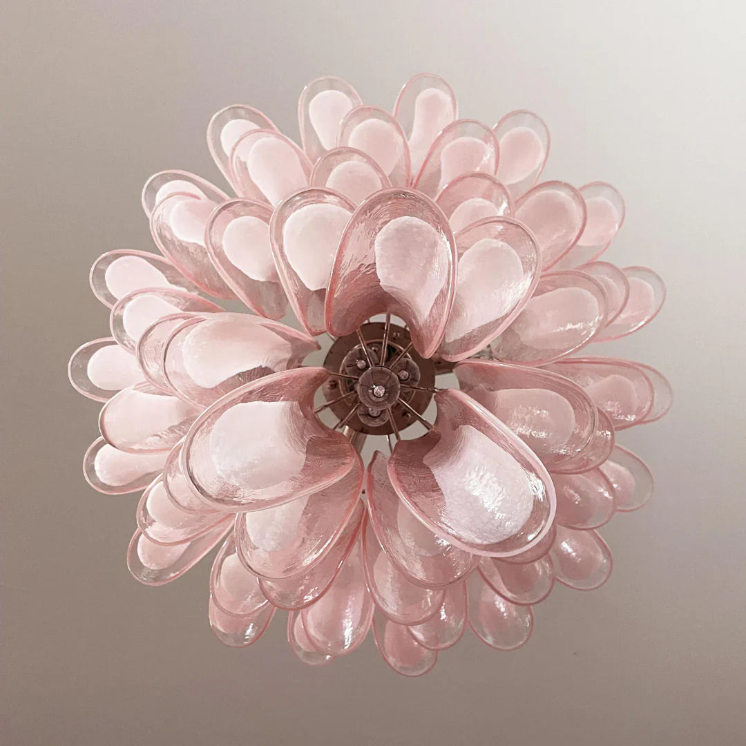 Vintage Pink Murano Glass Petals Chandelier product image