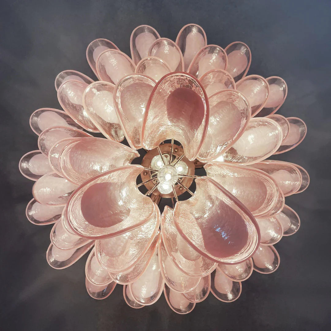 Vintage Pink Murano Glass Petals Chandelier product image