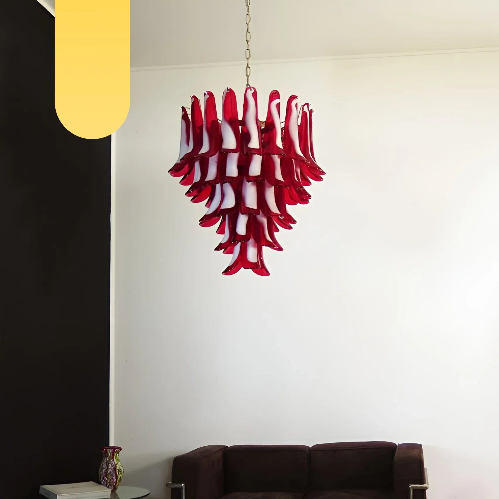 Vintage Red Murano Petals Chandelier product image