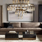 Vintage Round 3 Tier Metal Axis Pendant Chandelier for high ceiling staircase and foyer lighting