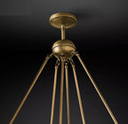 Vintage Round 3 Tier Metal Axis Pendant Chandelier for high ceiling staircase and foyer lighting