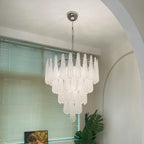 Vintage Transparent Murano Glass Petals Drop Chandelier additional product view
