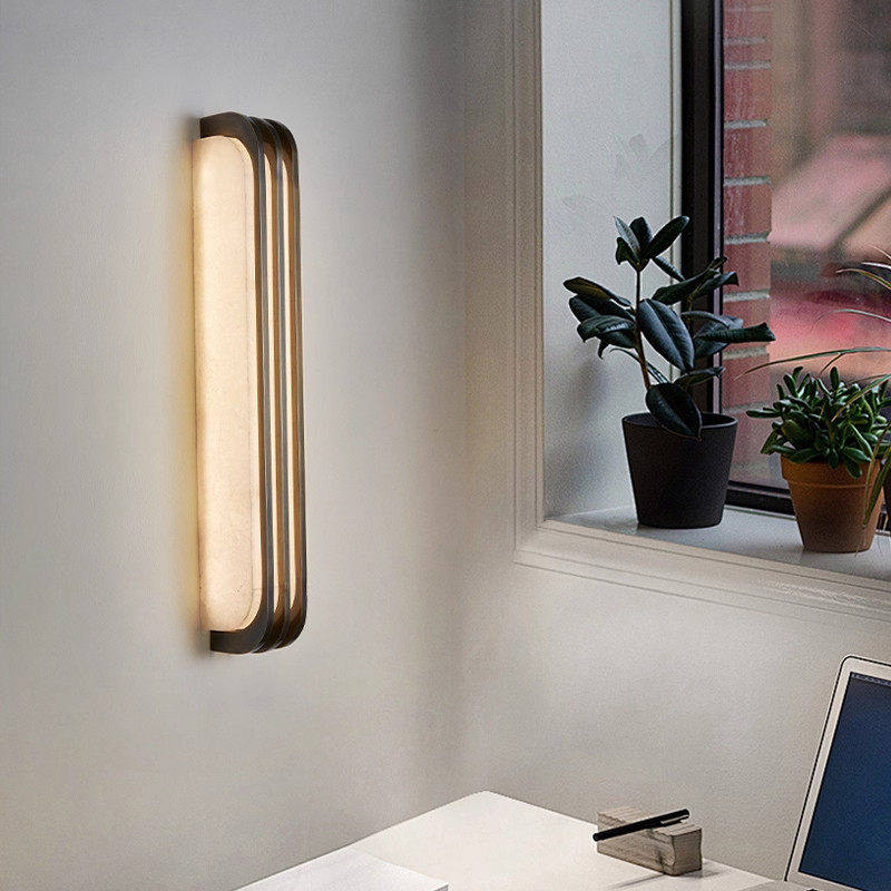 Virex Layered Alabaster Wall Light by Bling Lighting Studio